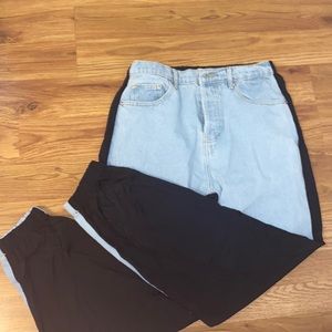 Colorblock Cuffed Jeans